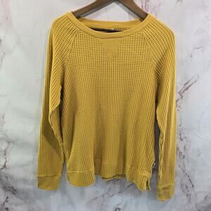The North Face Shirt Womens Medium Yellow Thermal Waffle Crew Neck Chabot